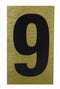 High Visibility House Number - Rowan Black & Gold Sticker #9